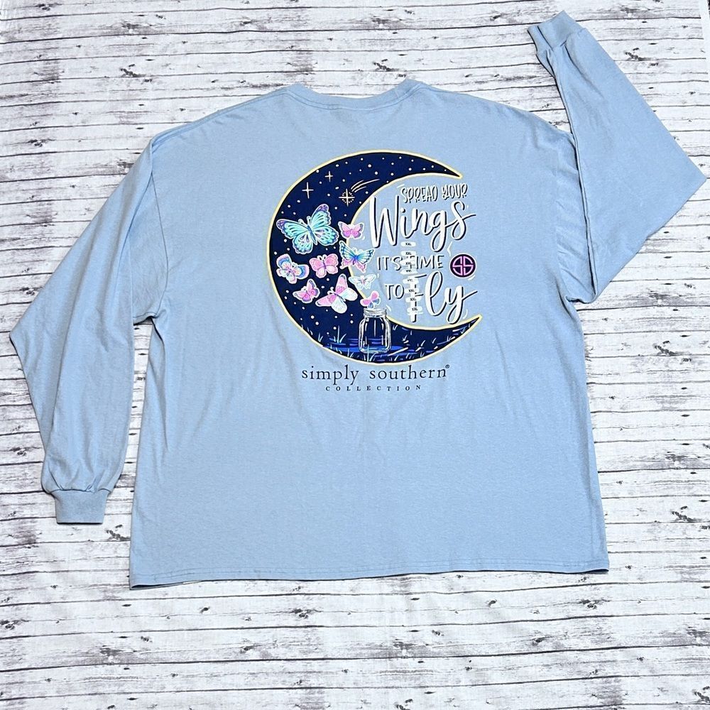 Simply Southern “Spread Your Wings It’s Time to Fly” Long Sleeve Tee - Picture 4 of 10